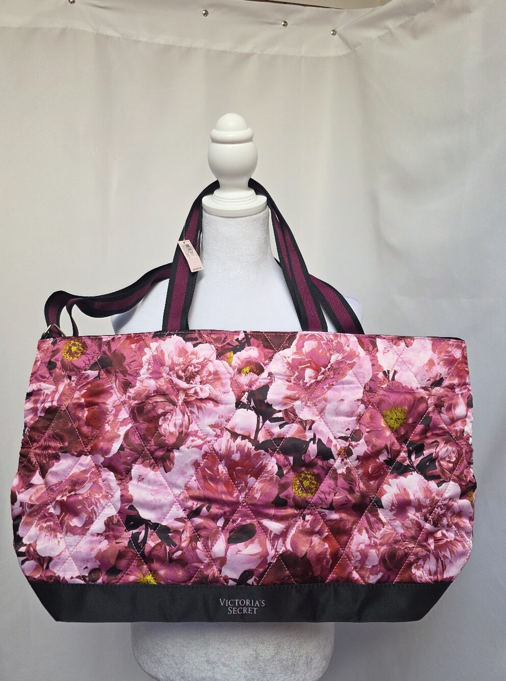 Victoria's Secret Floral Quilted Weekender Tote Bag Pink- NWT